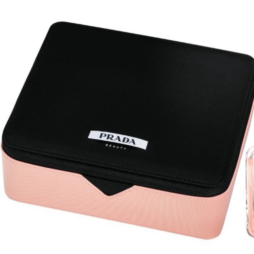 Prada Pink and Black Makeup Case with beauty bundle